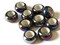 10 13mm Black Rainbow Porcelain Rondelle Beads - Large Hole Beads